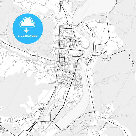 Vector PDF map of Râmnicu Vâlcea, Romania