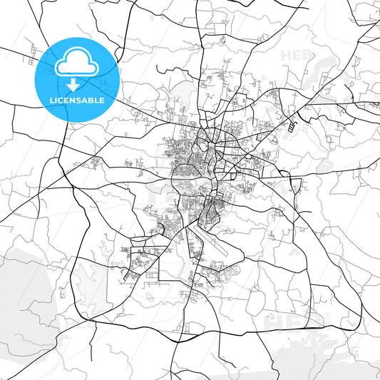 Vector PDF map of Ranchi, India