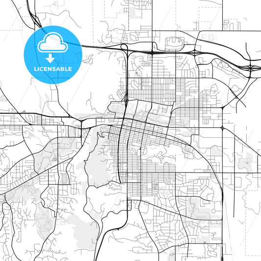 Vector PDF map of Rapid City, South Dakota, United States