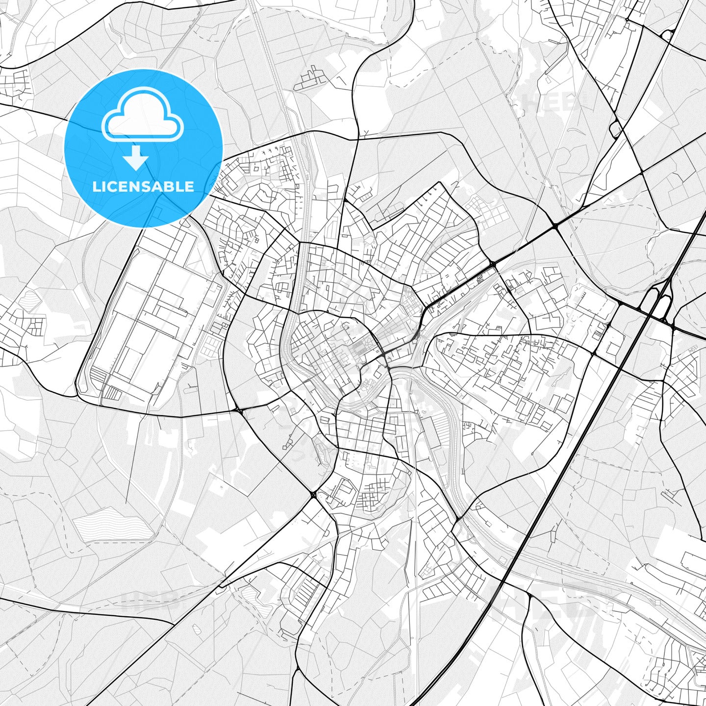 Vector PDF map of Rastatt, Germany