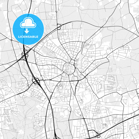 Vector PDF map of Recklinghausen, Germany