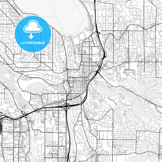 Vector PDF map of Renton, Washington, United States