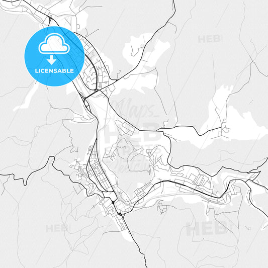 Vector PDF map of Reșița, Romania