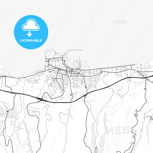 Vector PDF map of Rethymno, Greece