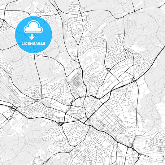 Vector PDF map of Reutlingen, Germany