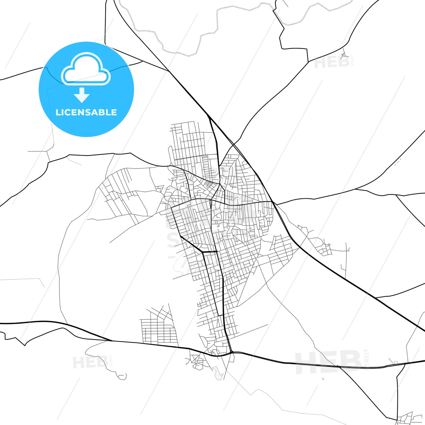 Vector PDF map of Reyhanlı, Turkey