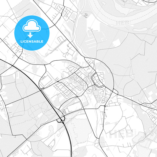 Vector PDF map of Rheinberg, Germany