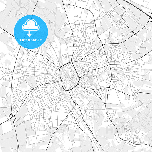 Vector PDF map of Rheine, Germany