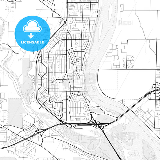 Vector PDF map of Richland, Washington, United States