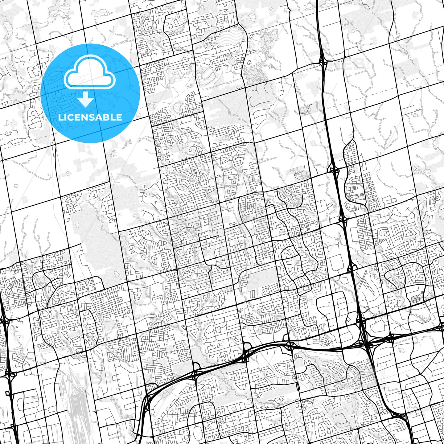 Vector PDF map of Richmond Hill, Canada