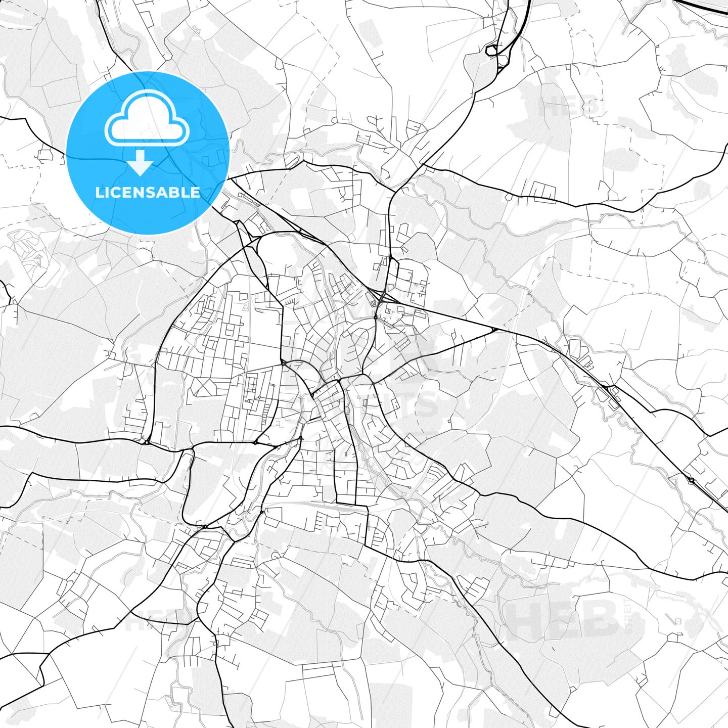 Vector PDF map of Ried im Innkreis, Austria