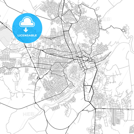 Vector PDF map of Rio Branco, Brazil