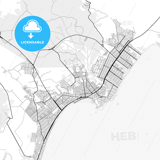 Vector PDF map of Rio das Ostras, Brazil