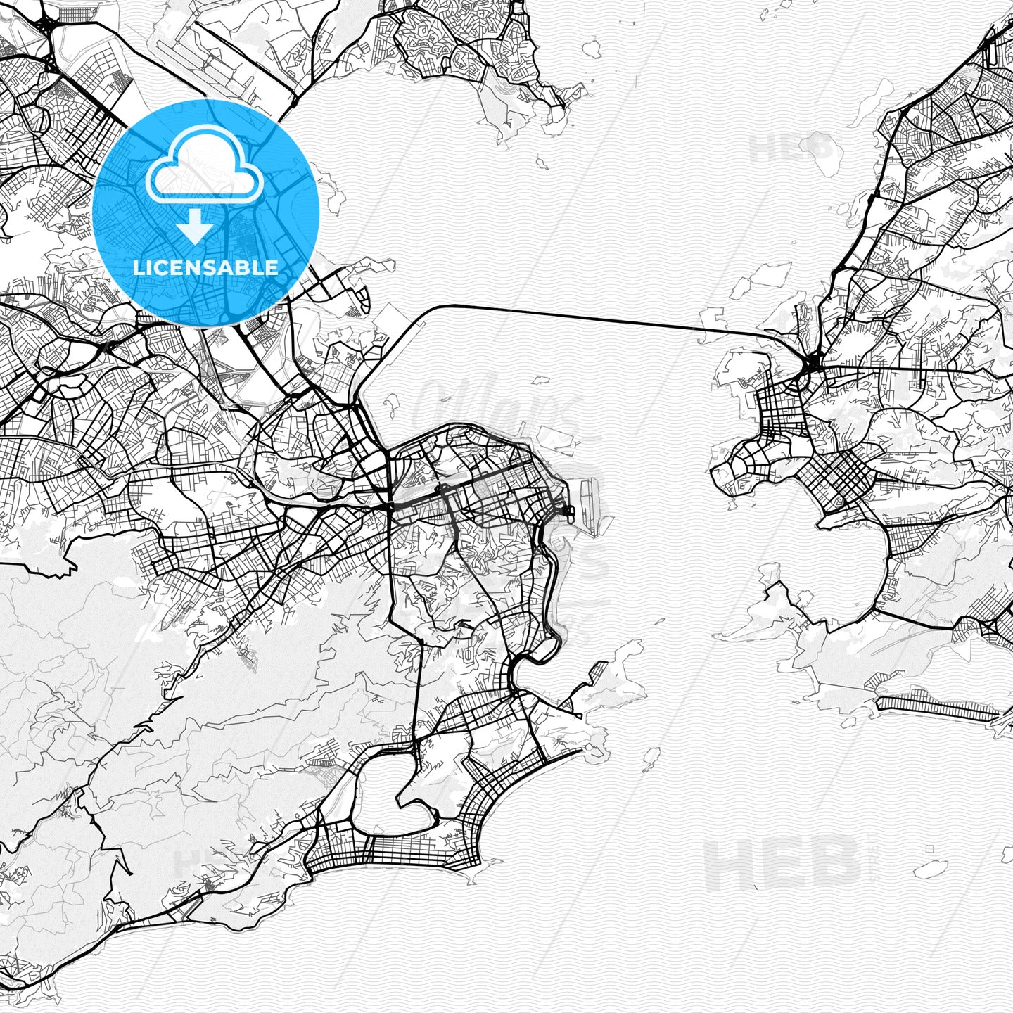 Vector PDF map of Rio de Janeiro, Brazil