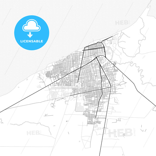 Vector PDF map of Riohacha, Colombia