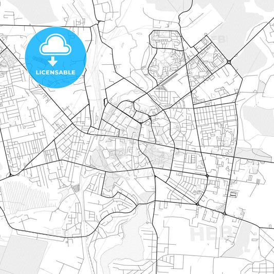 Vector PDF map of Rivne, Ukraine