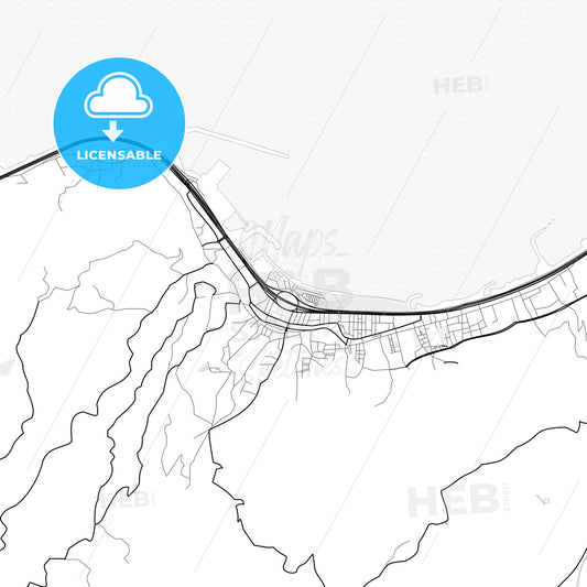 Vector PDF map of Rize, Turkey