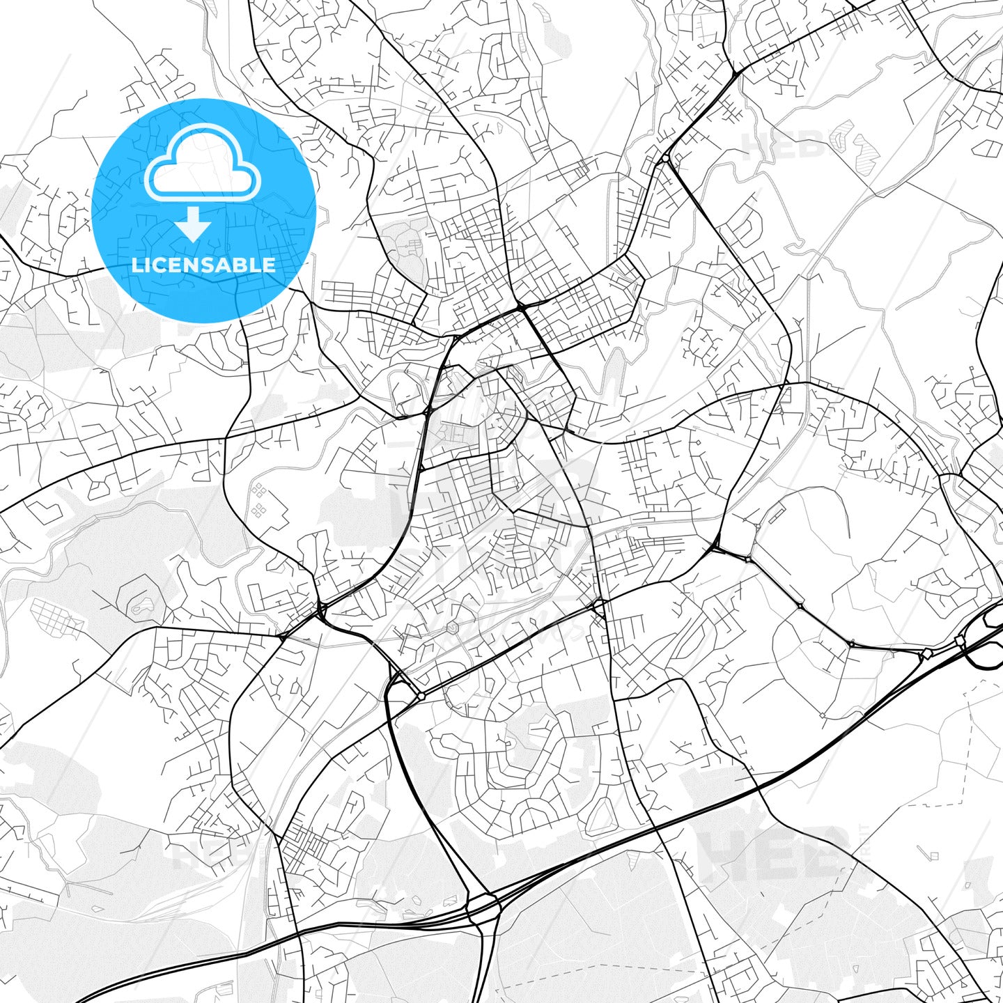 Vector PDF map of Rochdale, England