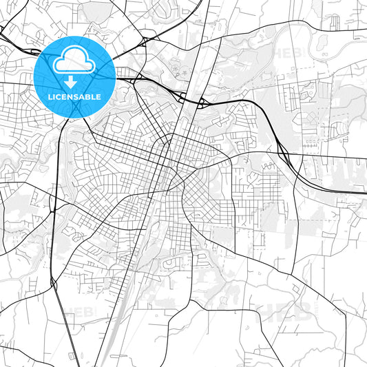 Vector PDF map of Rocky Mount, North Carolina, United States