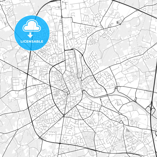 Vector PDF map of Roeselare, Belgium