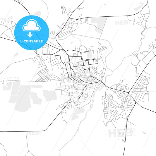 Vector PDF map of Romny, Ukraine