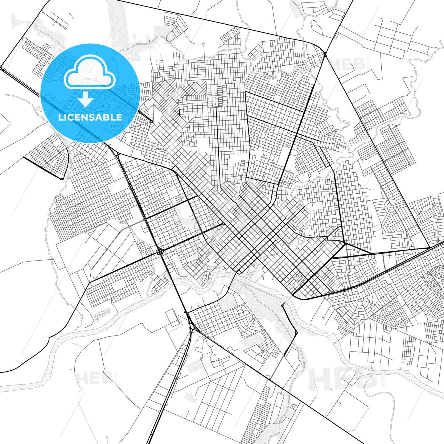 Vector PDF map of Rondonopolis, Brazil