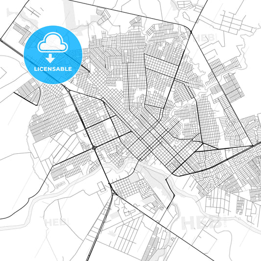 Vector PDF map of Rondonopolis, Brazil