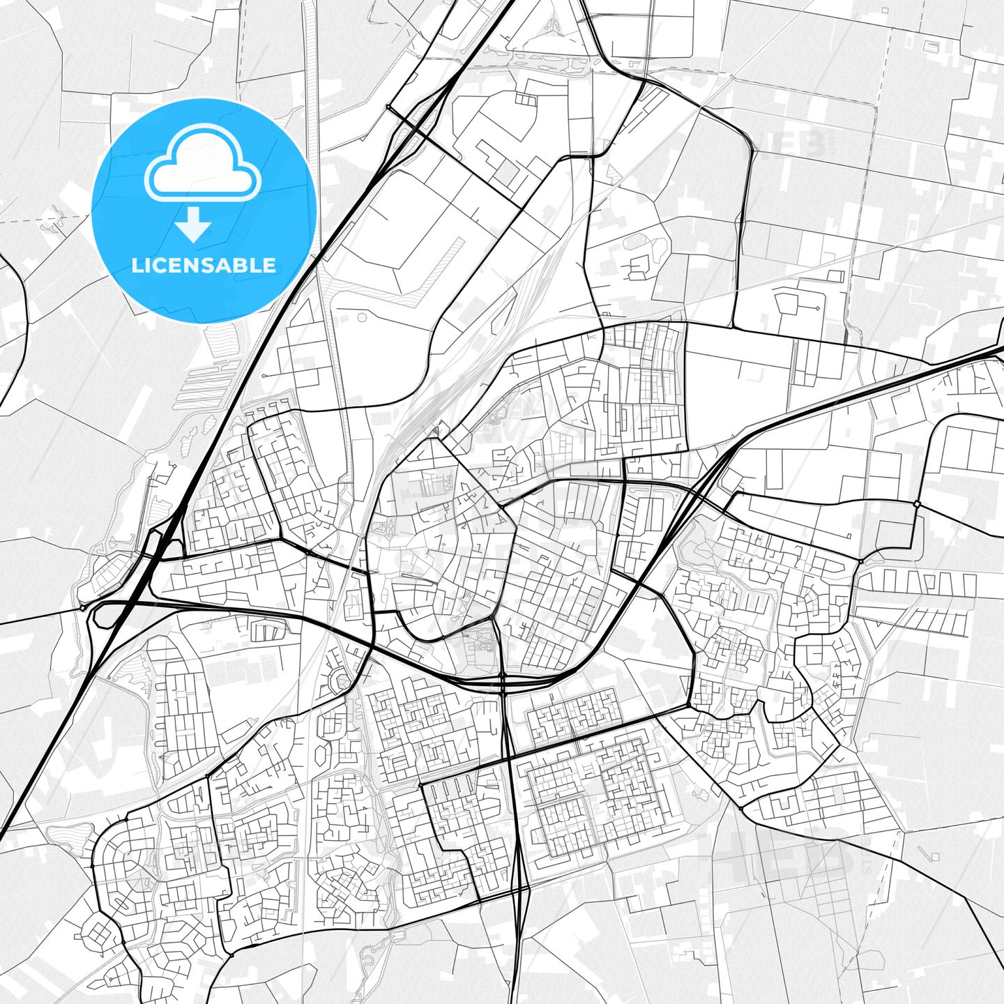 Vector PDF map of Roosendaal, Netherlands