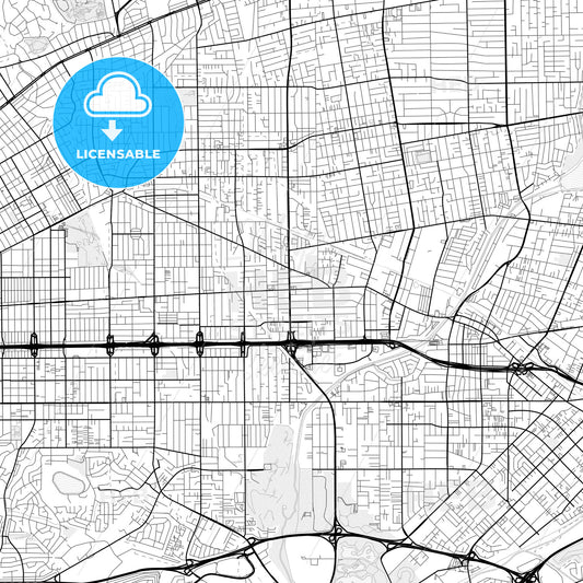 Vector PDF map of Rosemead, California, United States