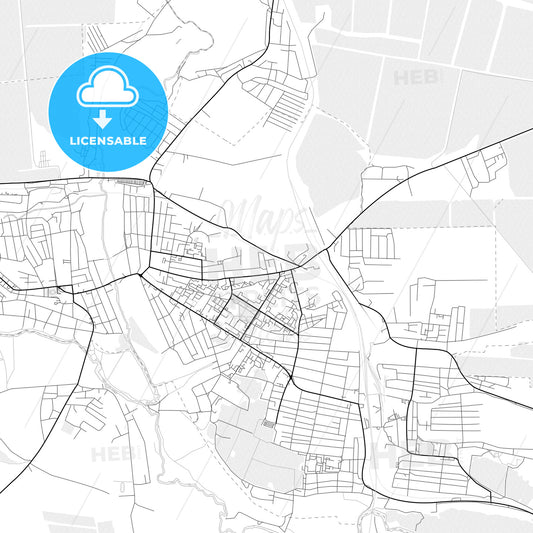 Vector PDF map of Rossosh, Russia