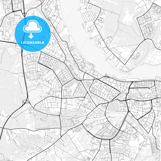 Vector PDF map of Rostock, Germany