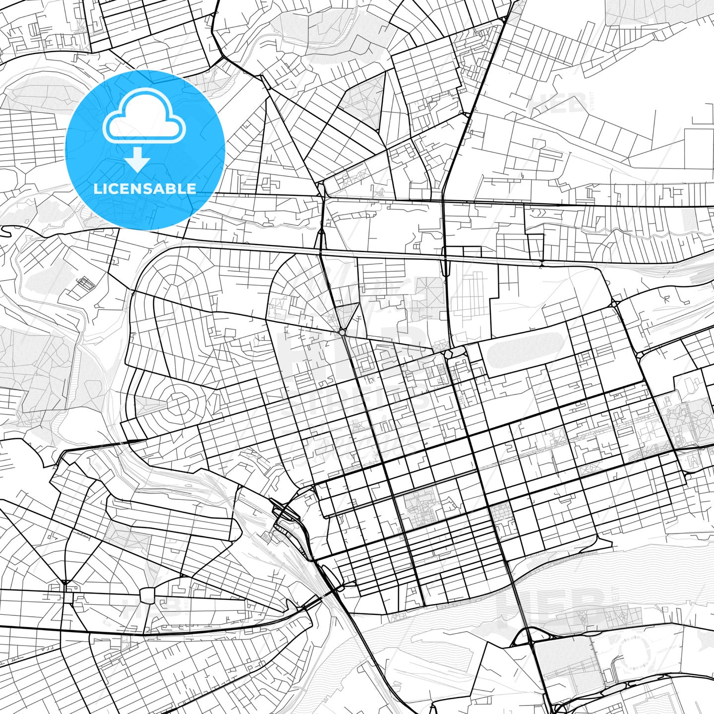 Vector PDF map of Rostov-on-Don, Russia