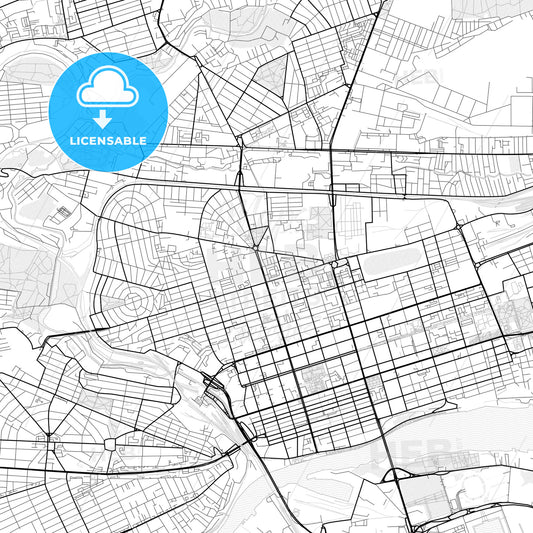 Vector PDF map of Rostov-on-Don, Russia