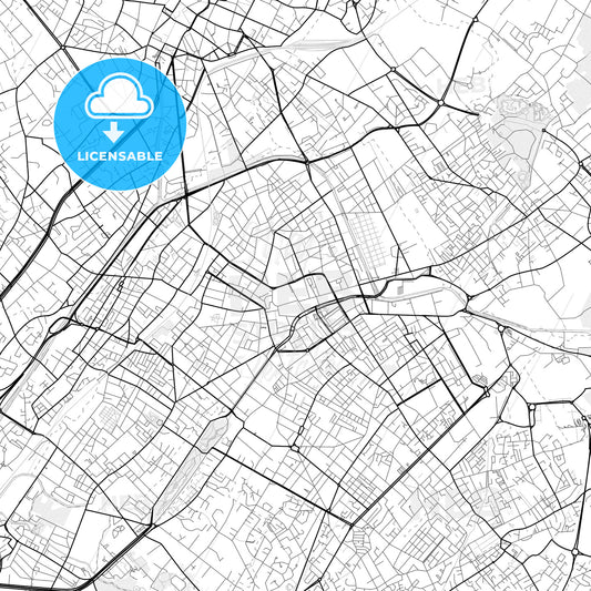 Vector PDF map of Roubaix, France