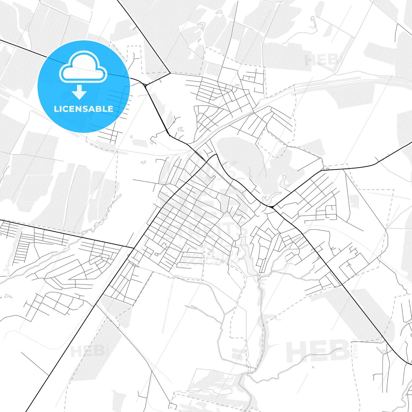 Vector PDF map of Rovenky, Ukraine