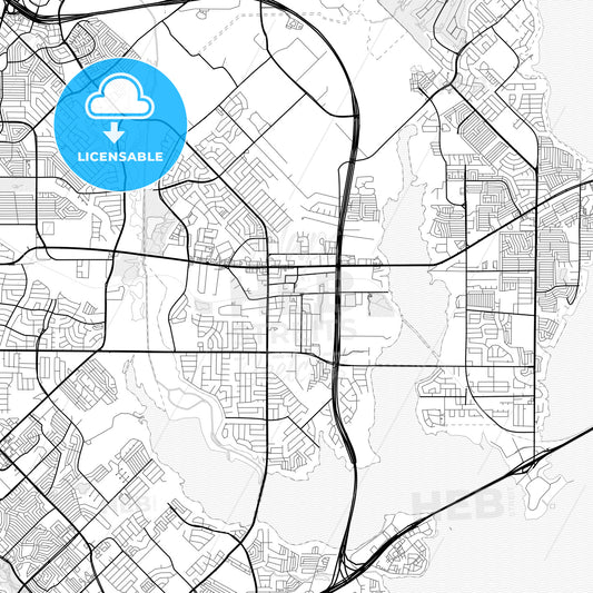 Vector PDF map of Rowlett, Texas, United States