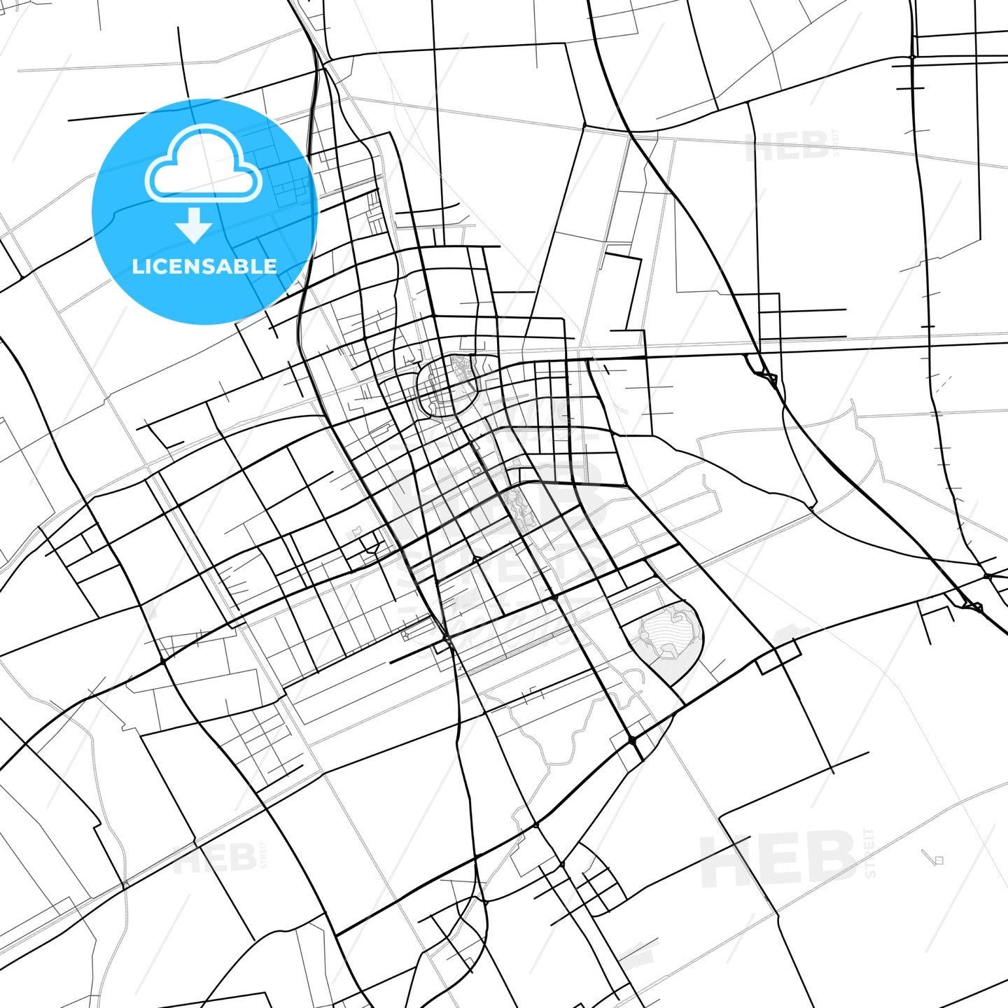 Vector PDF map of Rugao, China