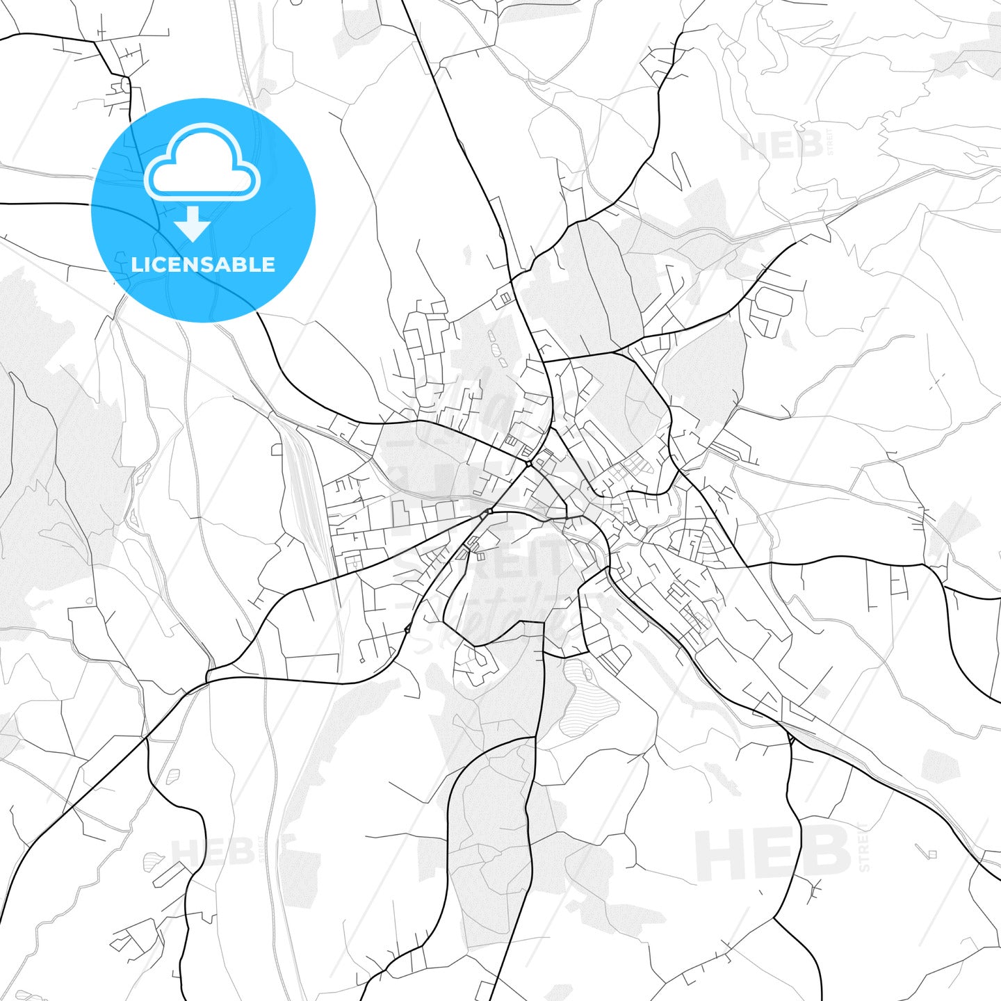 Vector PDF map of Saalfelden, Austria