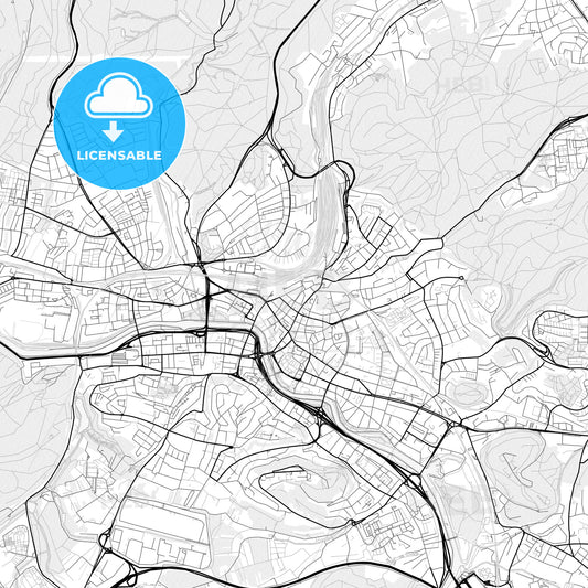 Vector PDF map of Saarbrucken, Germany