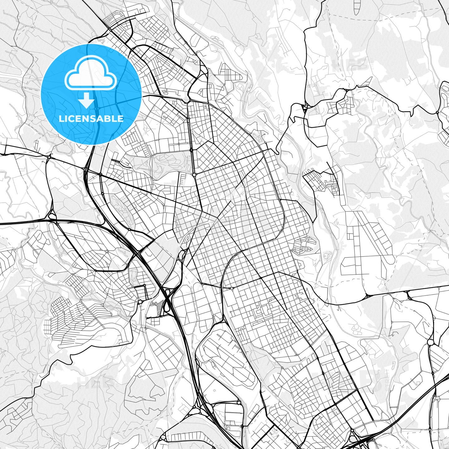 Vector PDF map of Sabadell, Spain