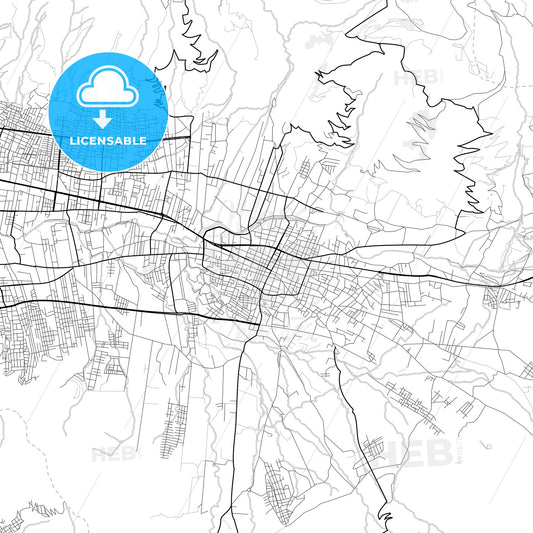 Vector PDF map of Sacaba, Bolivia