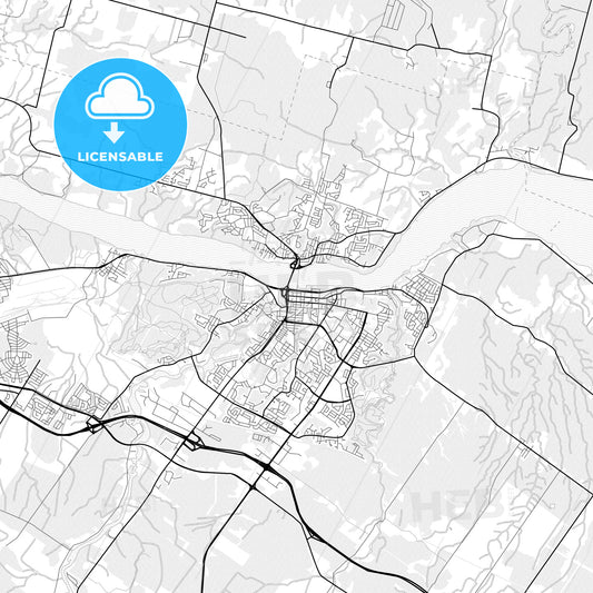 Vector PDF map of Saguenay, Canada