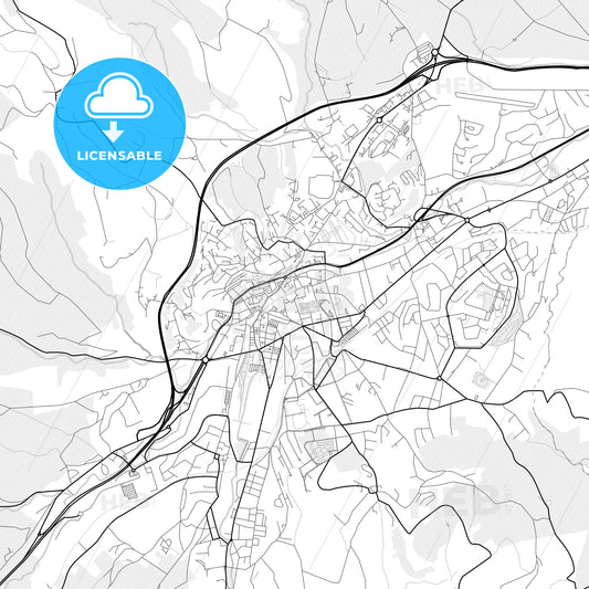 Vector PDF map of Saint-Chamond, France