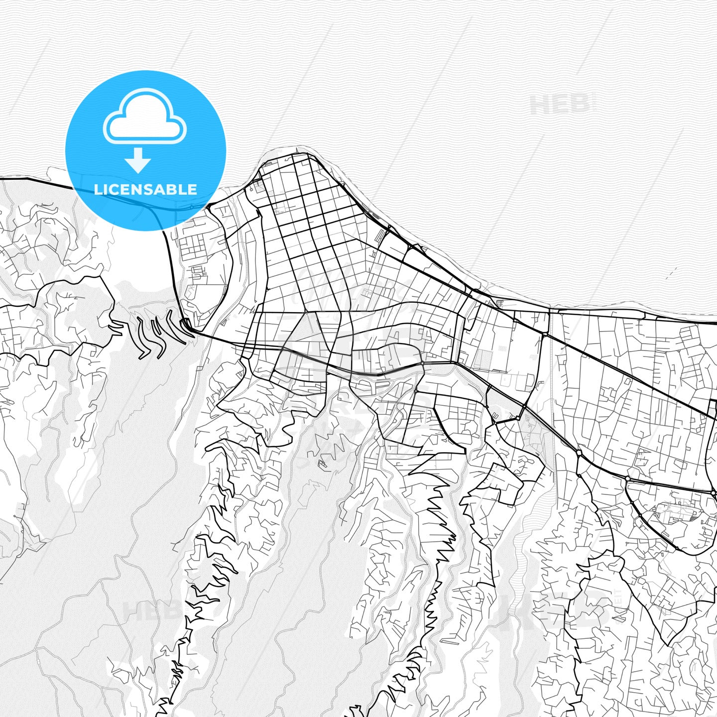 Vector PDF map of Saint-Denis, France