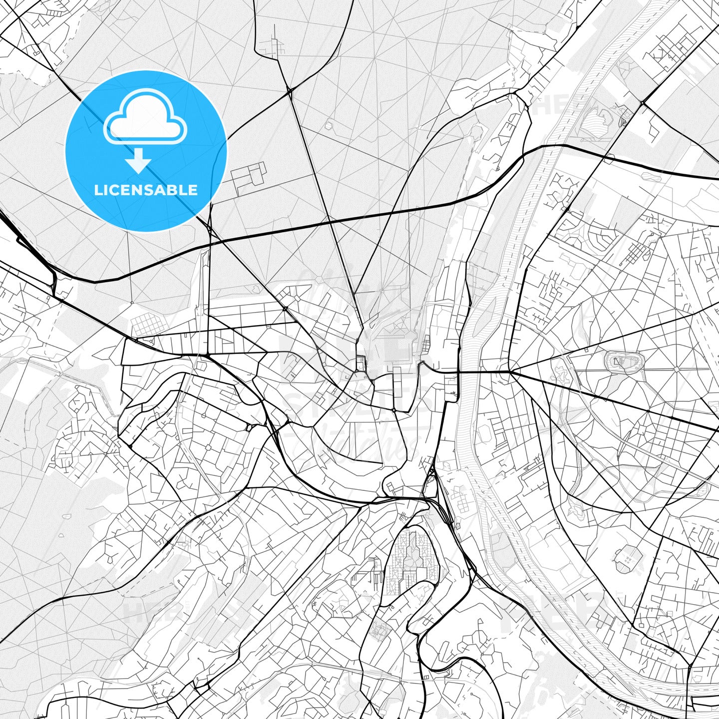 Vector PDF map of Saint-Germain-en-Laye, France