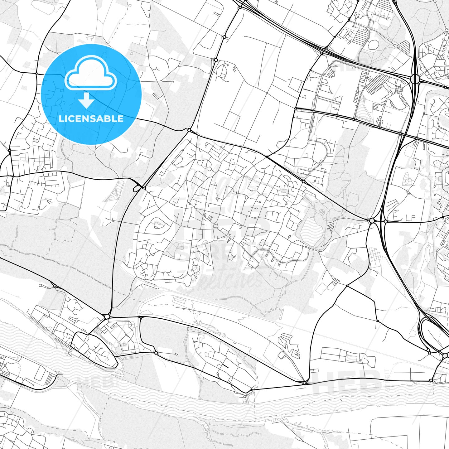 Vector PDF map of Saint-Herblain, France