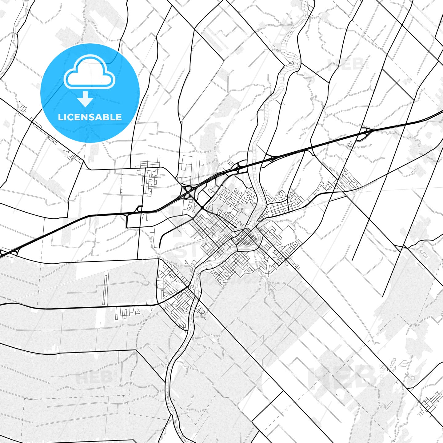 Vector PDF map of Saint-Hyacinthe, Canada