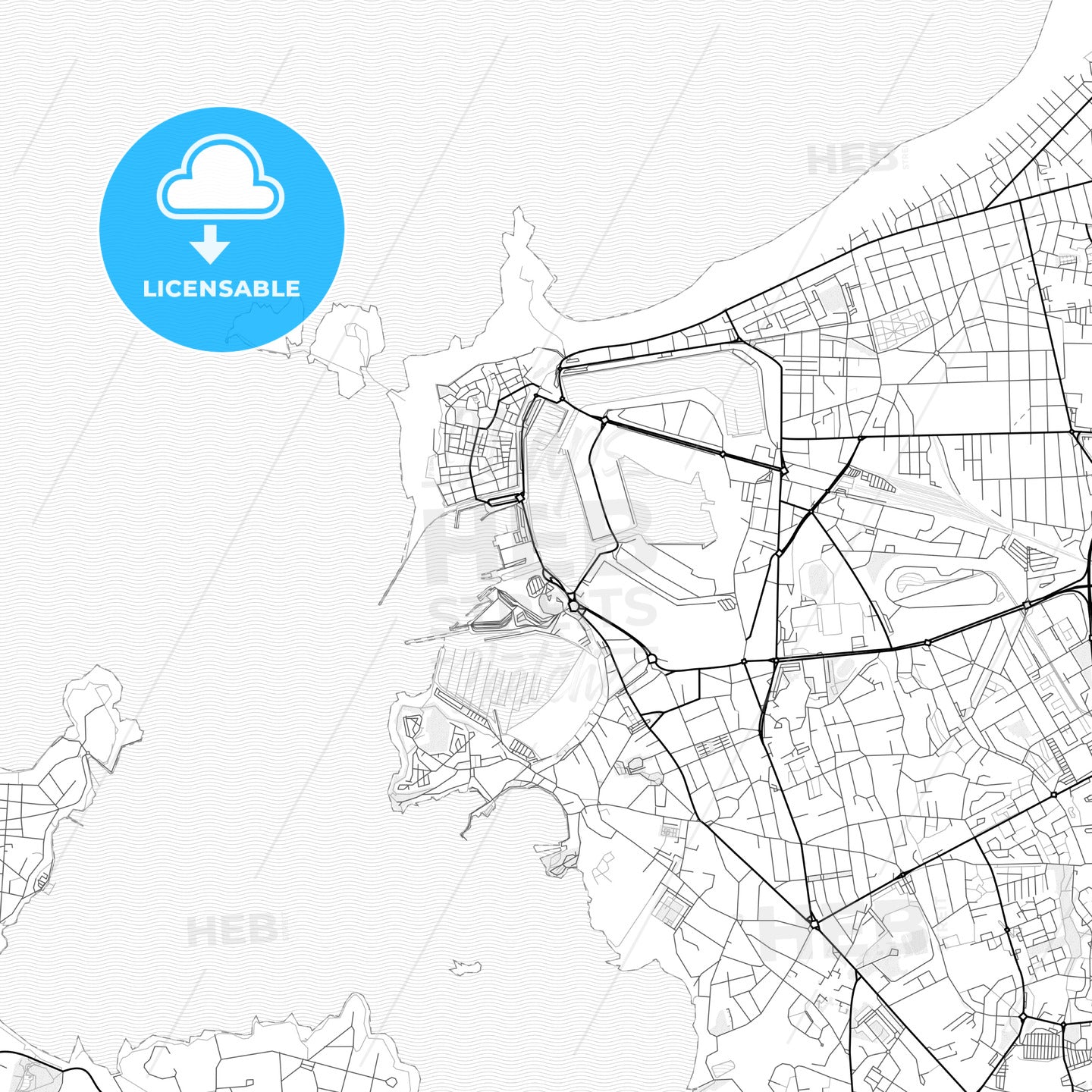 Vector PDF map of Saint-Malo, France