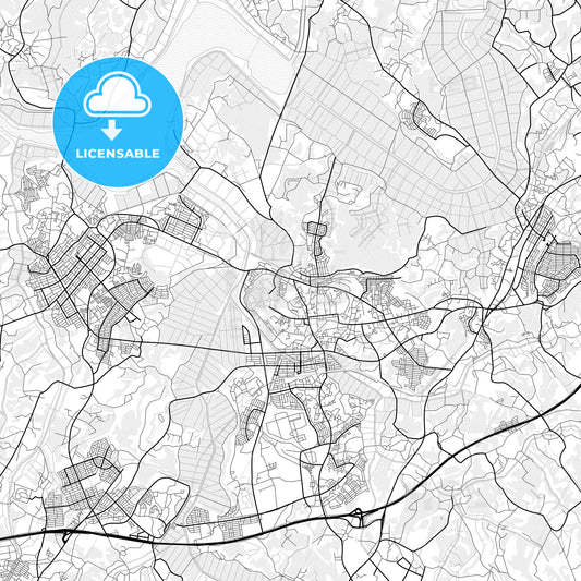 Vector PDF map of Sakura, Japan