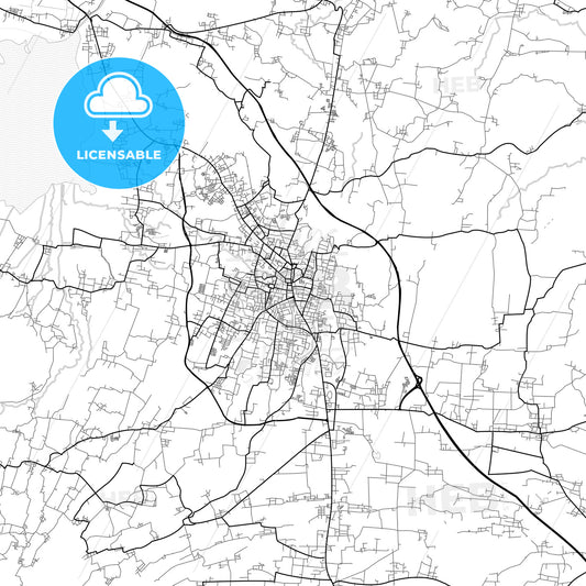 Vector PDF map of Salatiga, Indonesia